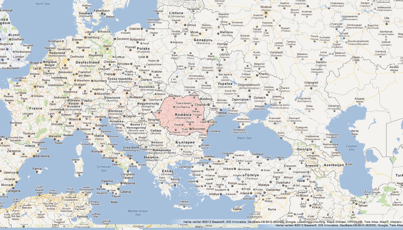 harita romanya avrupa